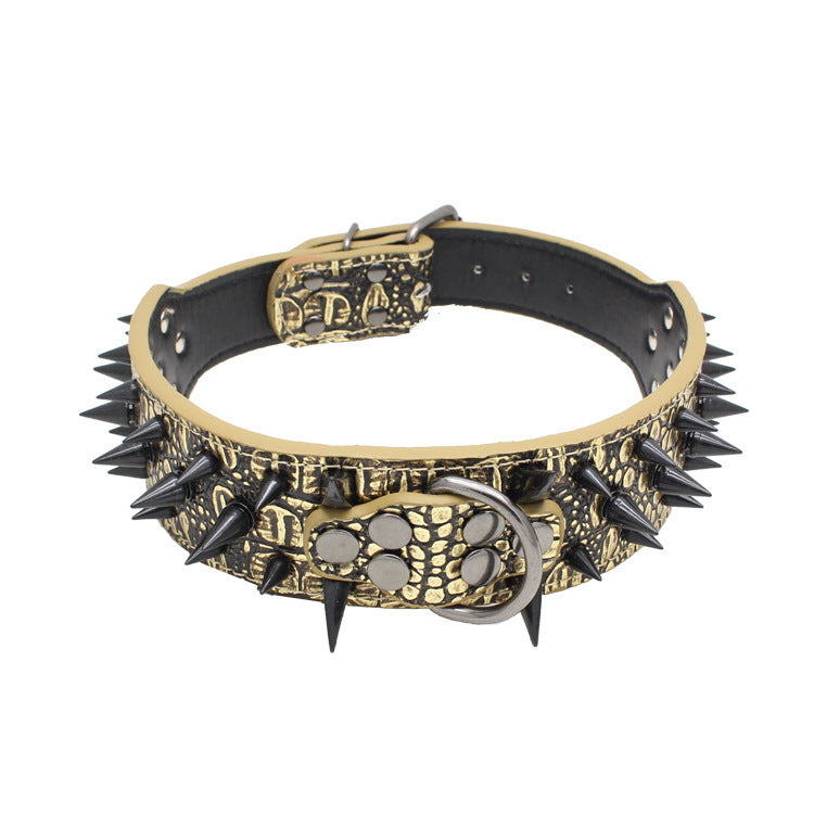 Large Explosion-Proof Rivet Bite-Proof Pet Collar - Berry - Image 6