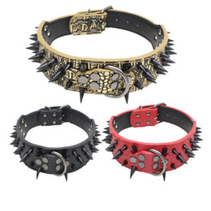Alternative view of Large Explosion-Proof Rivet Bite-Proof Pet Collar - Berry