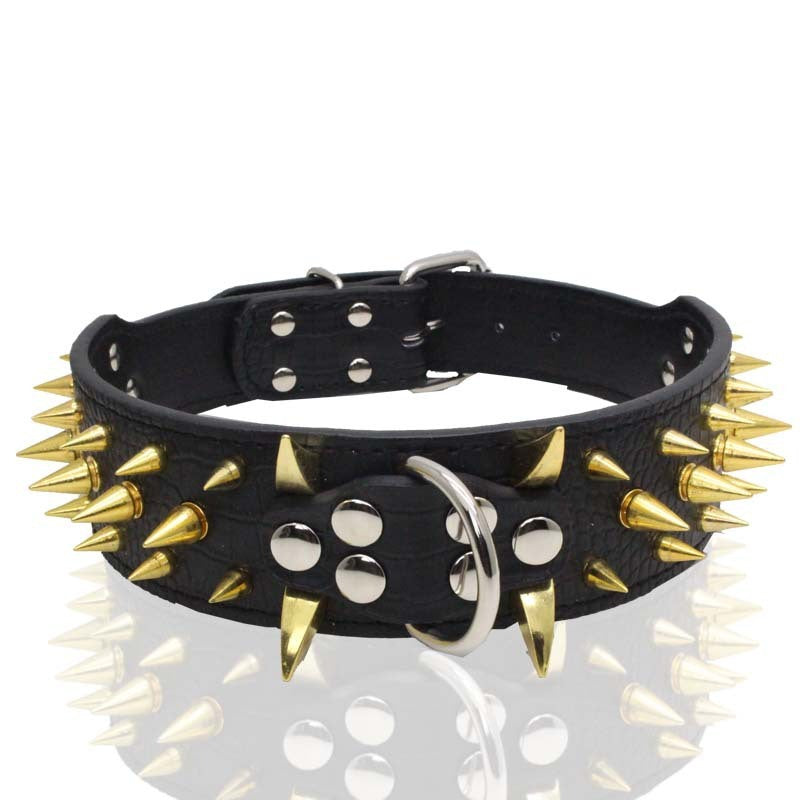 Large Explosion-Proof Rivet Bite-Proof Pet Collar - Berry - Image 5