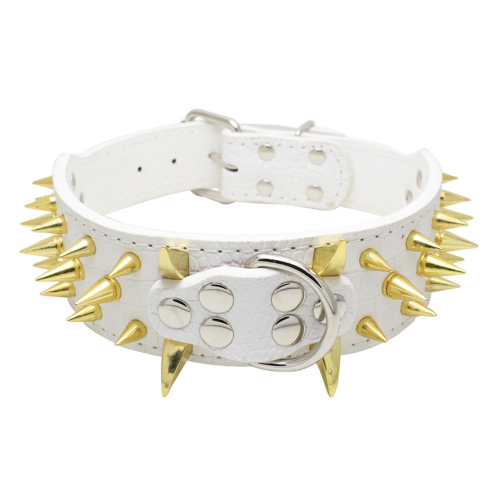 Large Explosion-Proof Rivet Bite-Proof Pet Collar - Berry - Image 4