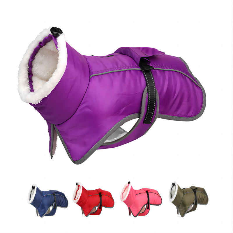 Pet Autumn And Winter Clothes - Thick Warm Waterproof Cold-Proof Cotton Coat - Image 3