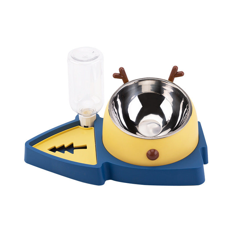 Pet Slow Feeding Bowl & Automatic Water Dispenser Set - Detachable Water Tray, Green - Image 9