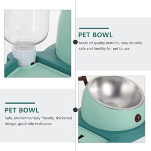 Alternative view of Pet Slow Feeding Bowl & Automatic Water Dispenser Set - Detachable Water Tray, Green