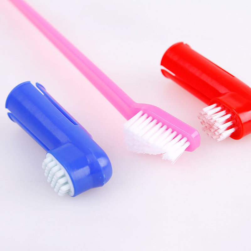 Double Head Toothbrush + Soft Pet Finger Toothbrush Set - Dogs & Cats Teeth Care Cleaning Brush - Image 7
