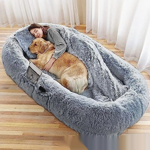 Queen Bed Pet Plush Sofa For Owner And Dog - Image 7