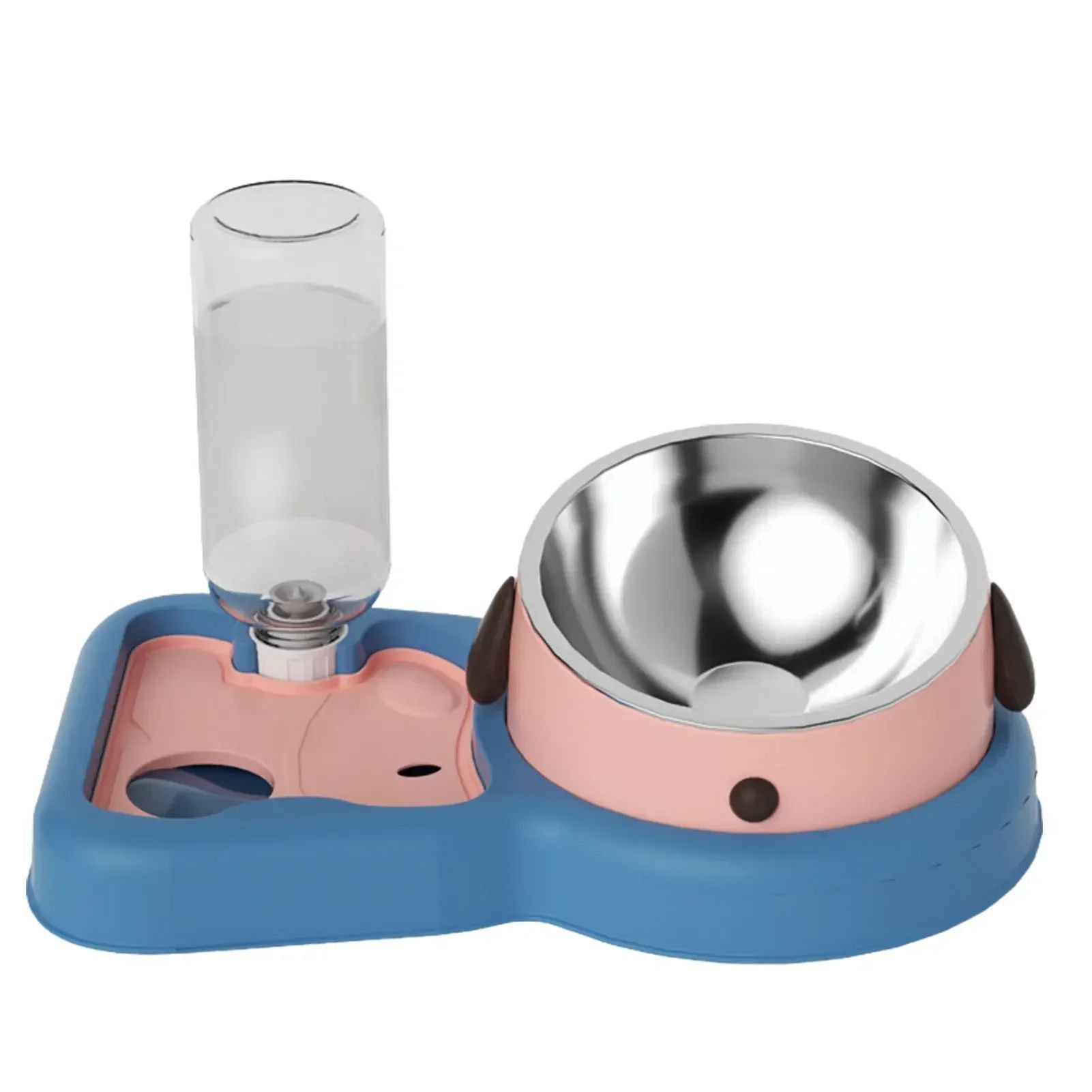 Pet Feeder Bowls & Water Bottle Set - 2-in-1 Feeding and Drinking Dispenser, 15-Degree Tilt Design - Image 11