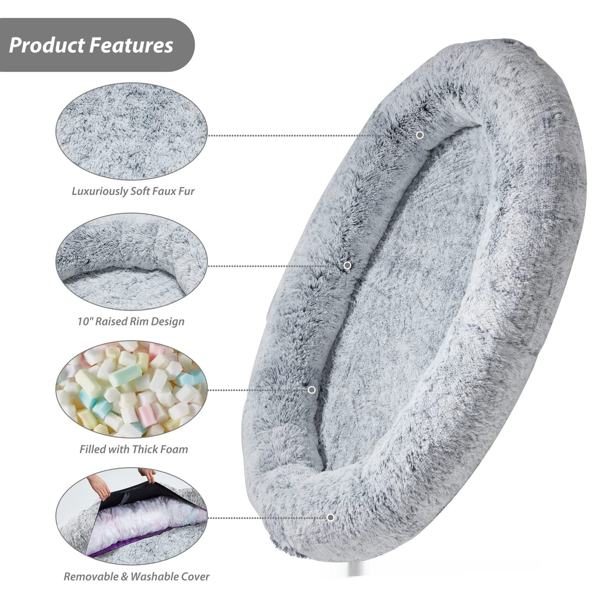 Queen Bed Pet Plush Sofa For Owner And Dog - Image 8