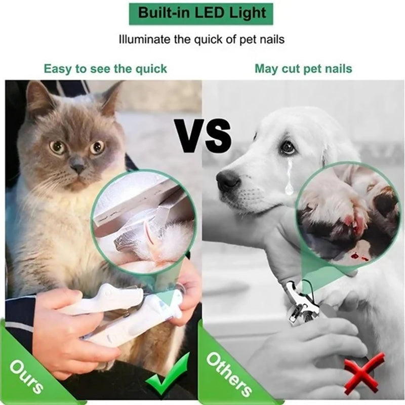Pet Nail Clippers With LED Light - Dog & Cat Nail Scissors, Professional Trimmer Tool - Image 7