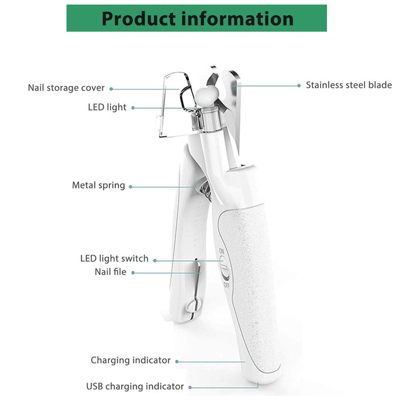 Pet Nail Clippers With LED Light - Dog & Cat Nail Scissors, Professional Trimmer Tool - Image 8