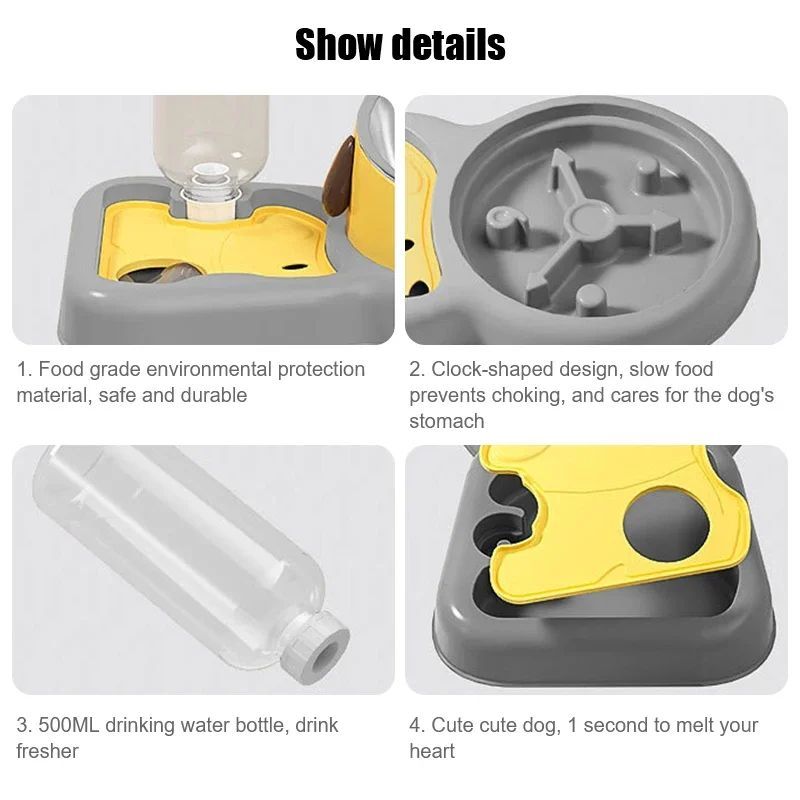 Pet Feeder Bowls & Water Bottle Set - 2-in-1 Feeding and Drinking Dispenser, 15-Degree Tilt Design - Image 10